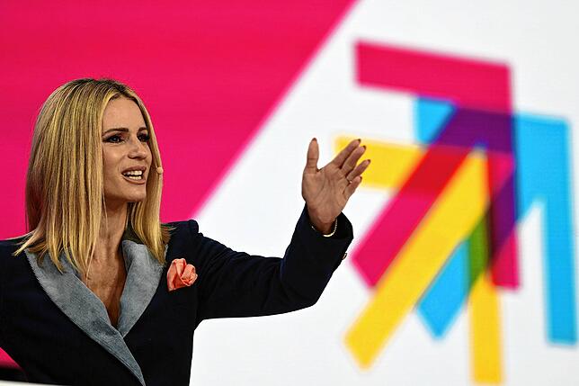 Michelle Hunziker, Moderatorin, spricht auf der Inspiration Stage. Auf dem Programm der zweitägigen Digital X ging es um die Frage, wie ...