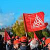 Teilnehmer einer Kundgebung der Gewerkschaft IG Metall in Pfullendorf am Mittwoch. Auch in Singen und Gottmadingen wurde gestreikt.