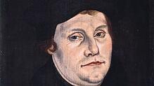 Martin Luther (1483-1546), gemalt wenige Jahre nach dem Bauernkrieg von Lucas Cranach. Das Gemälde befindet sich im Rosgartenmuseum ...