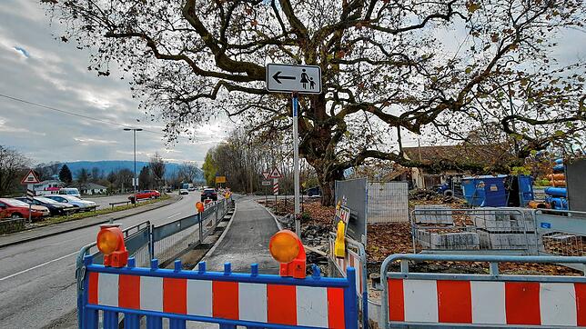 Straßen- und Gehwegbau am Brauerei-Areal. Inzwischen ist es schon weiter fortgeschritten.