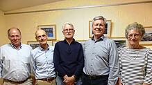 Der Vorstand des Sportausschusses Waldshut (von links): Manfred Jehle, Uwe Zamecnik, Willy Riegger, Frank Siebold und Veronika ...