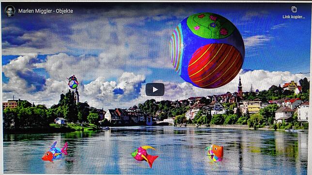 Mein Laufenburg &ndash; Grenzenlos: Bunte Fische und Kugeln fliegen durch den Videofilm von Marlen Miggler, einem der Beiträge des ...