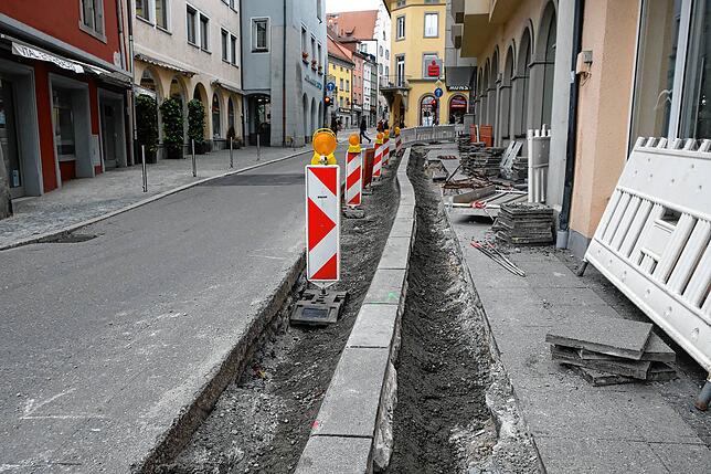 In der Markstraße wird die Fahrbahn zugunsten einer Radlerspur erweitert.