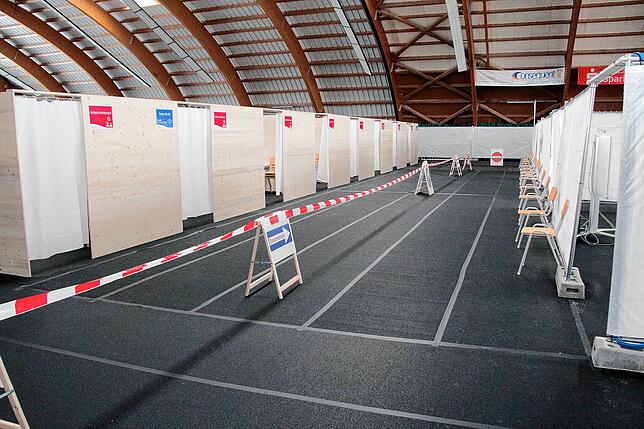 Blick in das Innere des Kreisimpfzentrums in Villingen.
