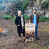 Pablo B.W. Klemann und seine Lektorin Karina Wisniewska auf der Ruine Rosenegg.