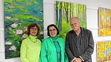 Die drei Künstler bei der Vernissage in Jestetten (von links): Monika Doll, Sabine Blasko und Josi Plauen. Bild: Ingrid Ploss