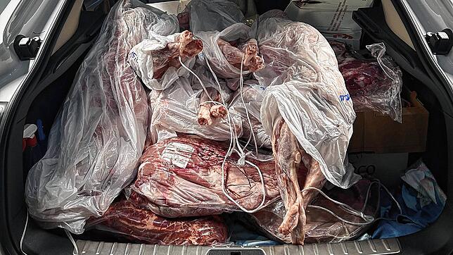Beim Blick in den Kofferraum staunten die Schweizer Kontrolleure – immerhin lag dort ungekühltes und unverzolltes Fleisch herum.