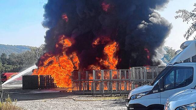 Bei einem Feuer auf dem Gelände einer Gemüsebaufirma in Villigen entstand am Sonntagnachmittag erheblicher Schaden.