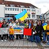 Einige Ukrainer hatten Plakate gestaltet, um eine klare Botschaft für den Frieden in ihrem Land zu senden.