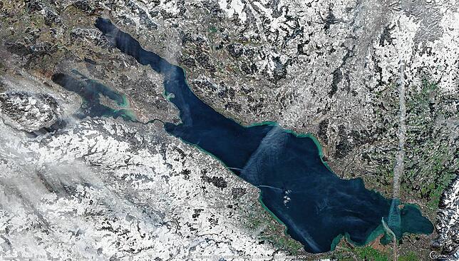 Bild 1: Bodensee im Wandel: Überraschende Veränderungen in neuen Satellitenbildern