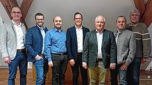 Die Kandidaten der Freien Wähler (von links): Jörg Frey, Wilhelm Hahn, Daniel Weisser, Heiko Wehrle, Jens Wallishauser, Odin Jäger und ...
