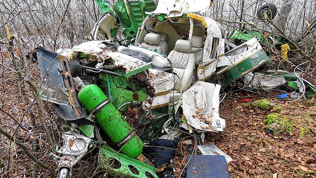 Das Flugzeugwrack im Waldgebiet Scherrhau bei Gutmadingen.