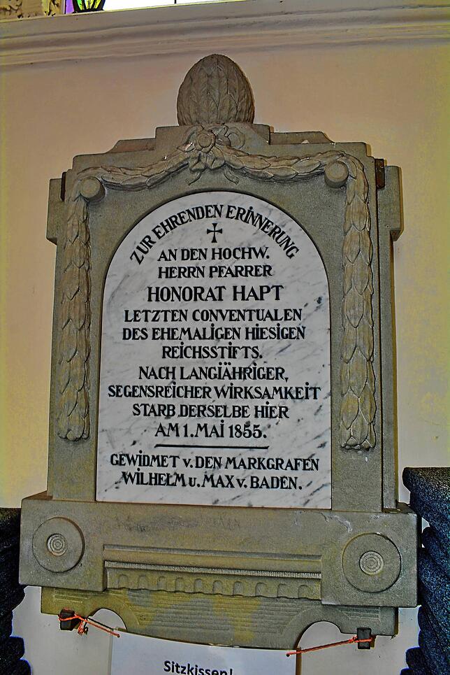 Konrad Honoratus Hapt (1774 bis 1855) war noch Mönch im Kloster Salem gewesen. Nach dessen Auflösung ging er nach Überlingen, wurde ...