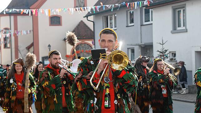 Bild 31: Seenarrentreffen in Dettingen: Auf dem Dorfplatz steht jetzt der Narrenbaum