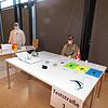 Das Testzentrum in der Geisinger Stadthalle &ndash; hier wird jeden Montag und jeden Freitag auf Infektionen mit dem Coronavirus ...