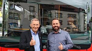 Lothar Probst (links) und Sebastian Nieselt vom Waldshuter Tarifverbund freuen sich auf die europäische Mobilitätswoche und besonders ...
