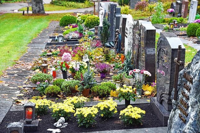 Die Villinger Friedhof im Corona-Herbst 2020.