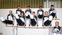 Die nominierten Turner des Turnvereins Überlingen (obere Reihe von links): Linus Maurer (18 Jahre aus Überlingen), Tim Becker (18, ...