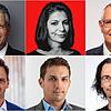 Die Kandidaten für den Wahlkreis Schwarzwald-Baar (von links oben): Thorsten Frei (CDU), Derya Türk-Nachbaur (SPD), Thomas Bleile ...