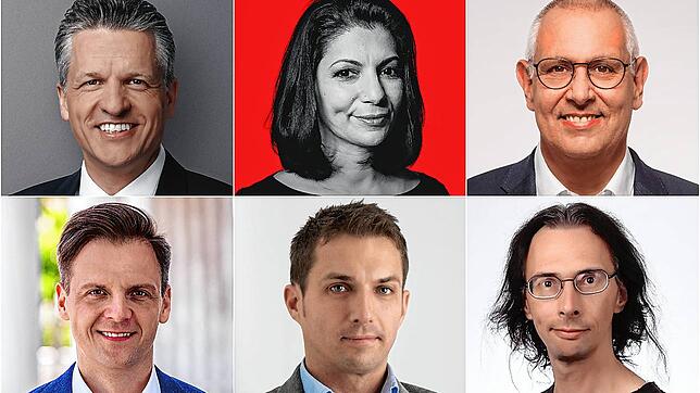 Die Kandidaten für den Wahlkreis Schwarzwald-Baar (von links oben): Thorsten Frei (CDU), Derya Türk-Nachbaur (SPD), Thomas Bleile ...