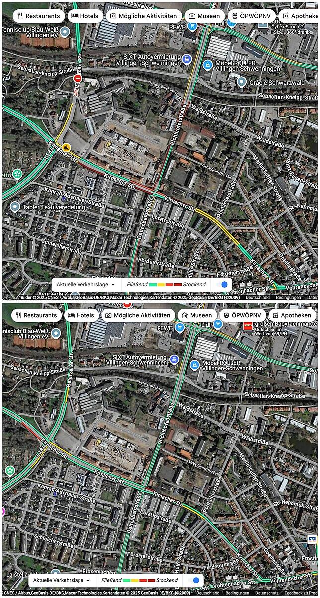 Ab in den Feierabend um 17 Uhr: oben am 7. Januar, unten am 25. März.