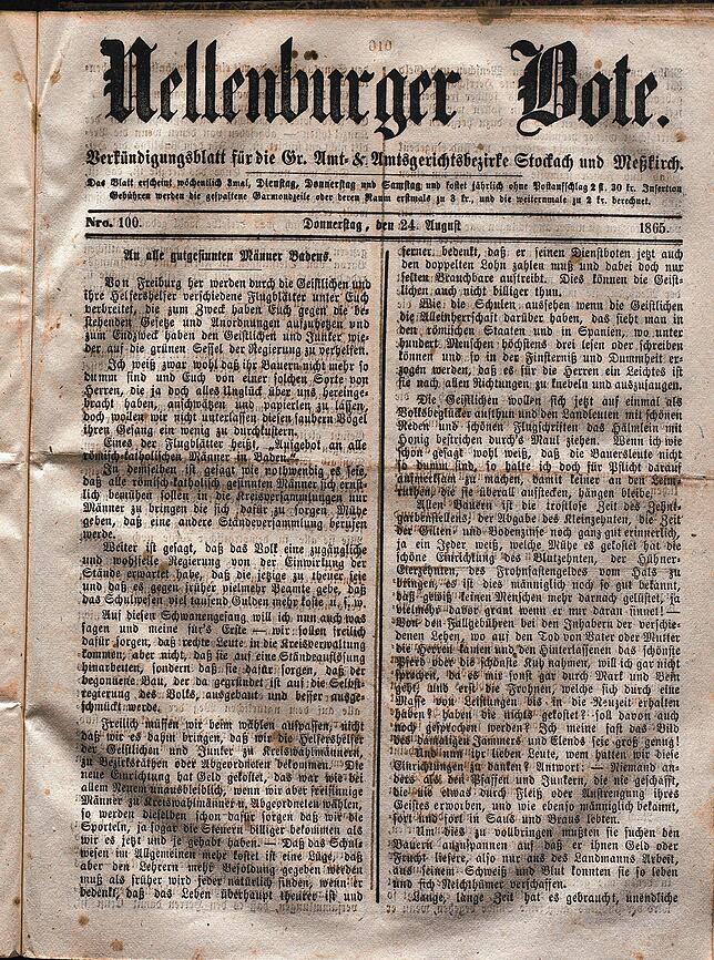 Bild 5: So sahen Zeitungsseiten im Jahr 1921 und den Jahrzehnten davor aus