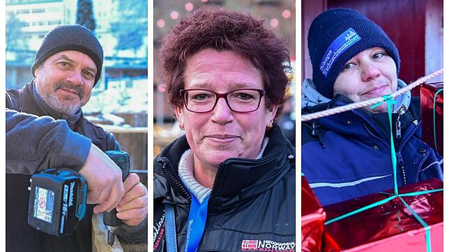 Viele Menschen machen den Weihnachtszauber möglich: Markus Winterhalter (von links), Tanja Tautenhahn und Sarah Grupp gehören dazu.