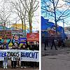 Tumult vor dem Weihnachtszirkus Anfang 2024: Tierschützer demonstrieren regelmäßig vor dem Zirkus im Grütt. Rechts zu sehen: Die ...