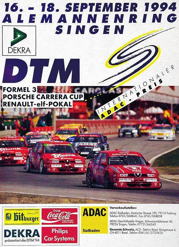 So sah 1994 ein Plakat für ein DTM-Rennen aus.