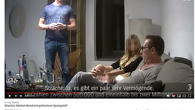 Ein Screenshot aus dem veröffentlichen Video zeigt, wie Strache über potenzielle Geldgeber spricht.