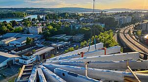 Bild : Großprojekt an der Schänzlebrücke in Konstanz: Asisi-Panorama im Bau