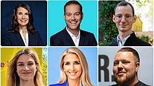 Sie wollen in den nächsten Bundestag (oben von links): Rita-Schwarzelühr-Sutter (SPD), Felix Schreiner (CDU), Jan-Lukas Schmitt (Grüne) ...
