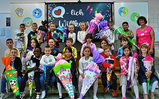 Die Klasse 1d der Friedensschule Villingen-Schwenningen mit Klassenlehrerin Anja Gajski.