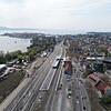 Der Bahnhof Lindau-Reutin von oben: Die Linie S7 zwischen Romanshorn und Lindau endete bislang in Reutin, ab 15. Dezember wird sie zum ...