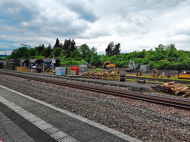 Gleisbauarbeiten am Bahnhof Lauchringen.