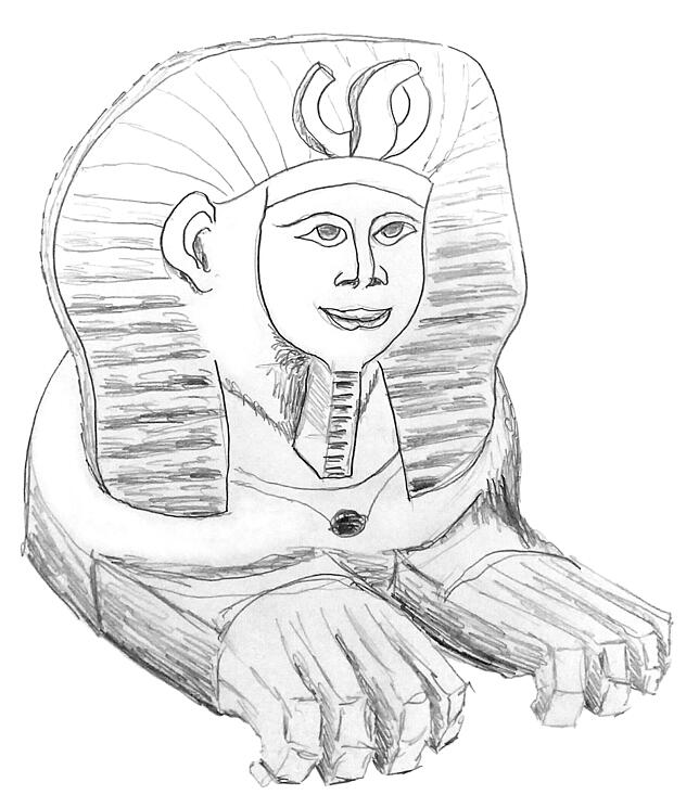 Eva Stoiber und Simon Morgenthaler formen eine Sphinx.