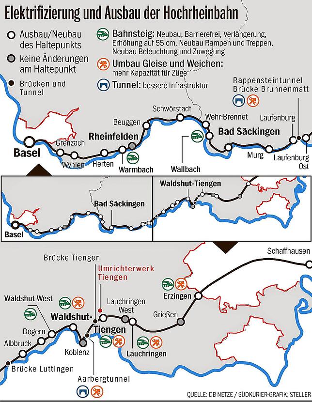 Bild 1: Hochrheinbahn: Ab 1.3. Einblick in Elektrifizierungs-Pläne für Bürger