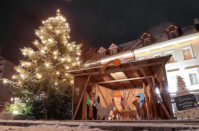 Die Weihnachtskrippe auf dem Hengstlerplatz.