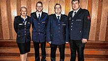 Der neu gewählte Vorstand der Freiwilligen Feuerwehr der Abteilung Herdwangen-Schönach. Die Gewählten von links: Elvira Weh, Lucas ...