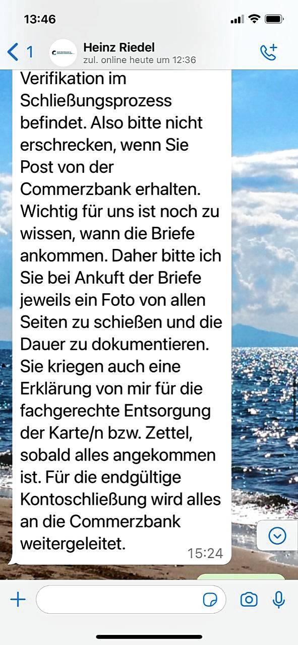 Über Whatsapp bekommt Franziska D. ihre Anweisungen.