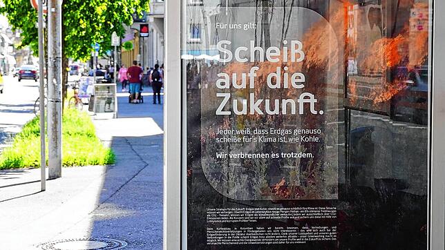 Ein Protestplakat in der Bodanstraße: Insgesamt wurden vier Werbekästen in Konstanz aufgebrochen und die Plakate durch Protestposter ...