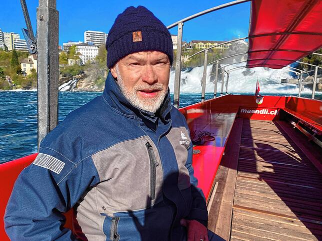 „Es ist immer noch schön hier“, sagt Renato Svensson, Schiffsführer am Rheinfall.