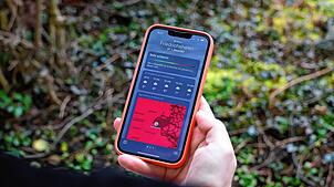 Das Mobiltelefon zeigt: Die Luftqualität in Friedrichshafen ist aktuell sehr schlecht.