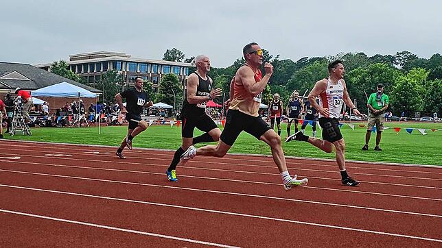 Daniel Kaiser beim 100 Meter Sprint im Zehnkampf.