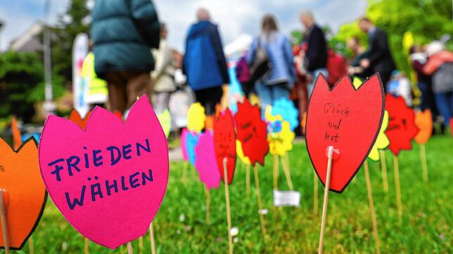 Das Friedensfest 2024 stand in diesem Jahr angesichts der Europawahl unter dem Motto Frieden wählen.
