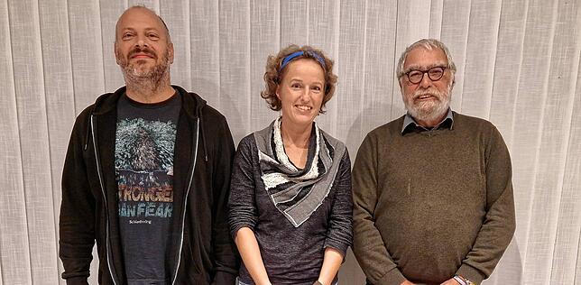 Kassierer Maurizio Oristanio (links), die zweite Vorsitzende Andrea Volz und der erste Vorsitzende Georg Kirschbaum gilden den ...