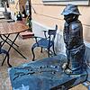 Der Seebrünzler: Eine Symbolfigur für die Bregenzern, denen – so ist es auf der Plakette hinter der Statue zu lesen – bösartigerweise ...