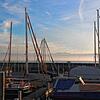 Blick über den Hafen des Württembergischen Yacht-Clubs in Friedrichshafen in Richtung Schweizer Alpen: Können Bootsbesitzer, die am ...