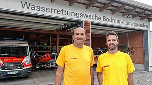 Michael Koch, stellvertretender Vorsitzender, und Stephan Tögel, Vorsitzender der DLRG Ortsgruppe Bodman-Ludwigshafen.