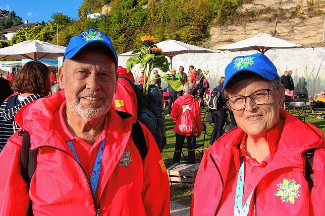 Paul und Anna Maria Knisel sind zwei von vielen Mitgliedern der Freunde der Landesgartenschau, die im Helferteam der LGS im Einsatz waren.